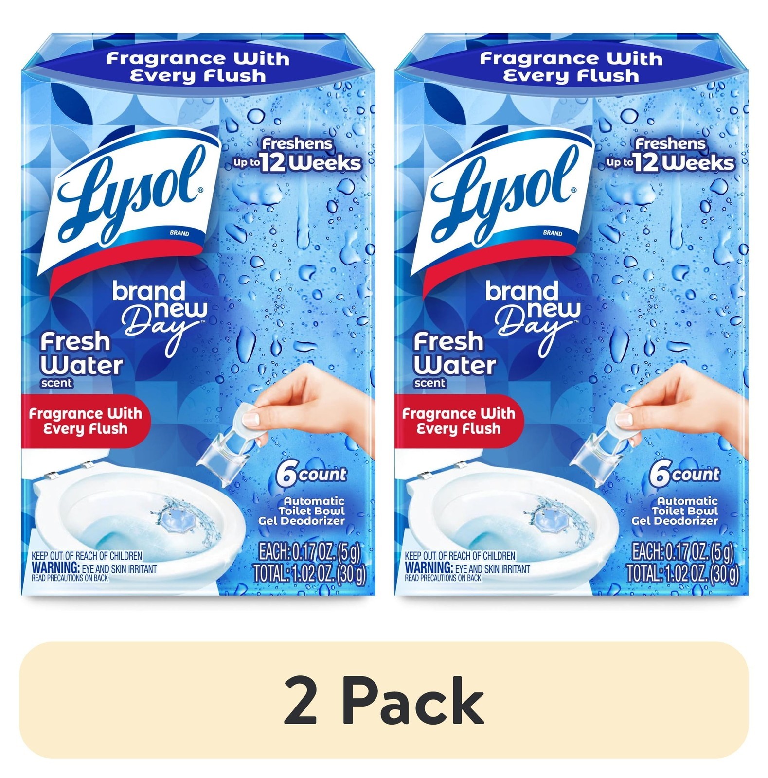 (2 pack Click Gel Automatic Toilet Bowl Cleaner Ocean Fresh Scent 6 Count