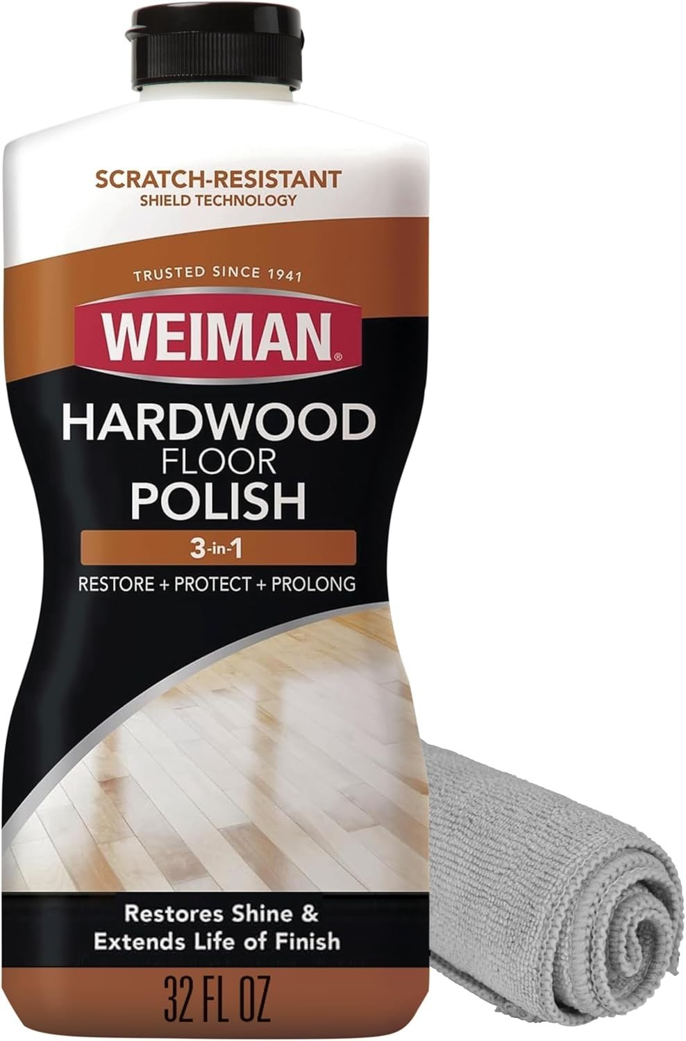 Weiman 32 Oz Wood Floor Polish & Restorer – Natural Shine, Safe for Kids & Pets