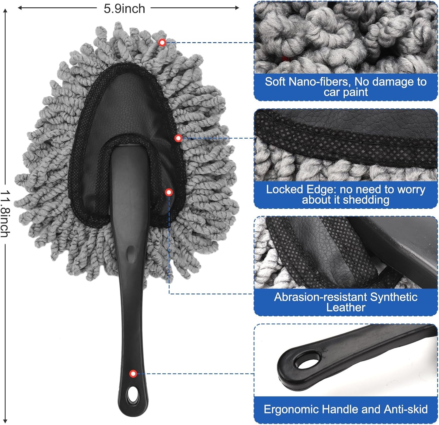 Car Interior Duster Detailing Brush Set Cleaning Gel Kit, Soft Microfiber Towels