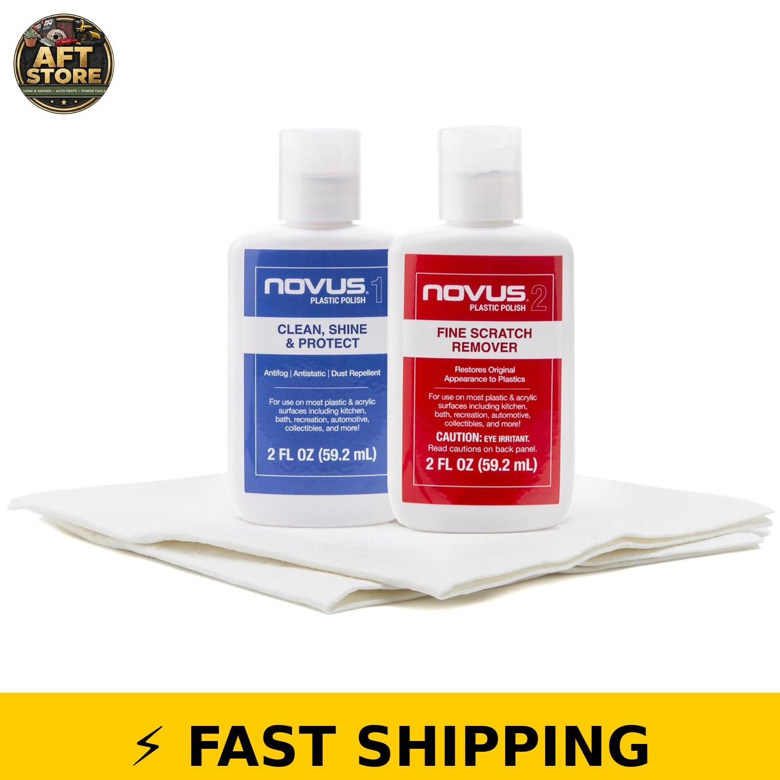 Novus Plastic Clean & Shine Pack – 2 Ounce Bottles