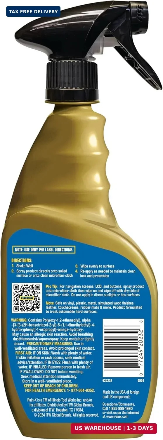 Rain-X 620232SRP All-Interior Cleaner Protectant & Repellent for Car Interiors,