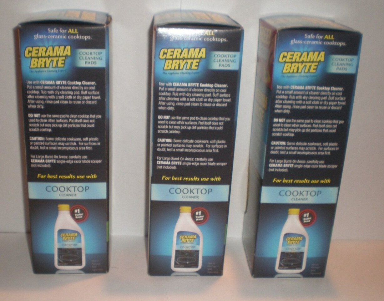 CERAMA BRYTE COOKTOP CLEANING PADS 3 BOXES 10 IN EACH TOTAL OF 30