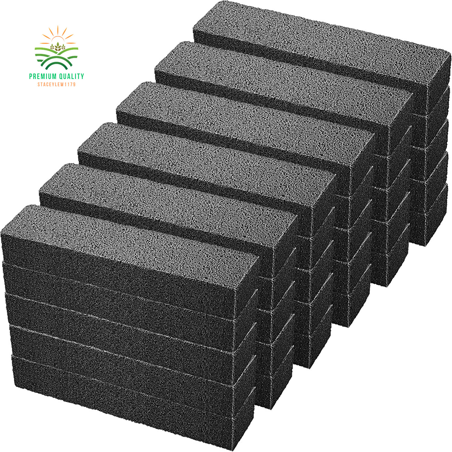 Set de 30 Piedras Pómez para Inodoro, Baño, Cocina – 5.9×1.4×0.9″ (Negro)