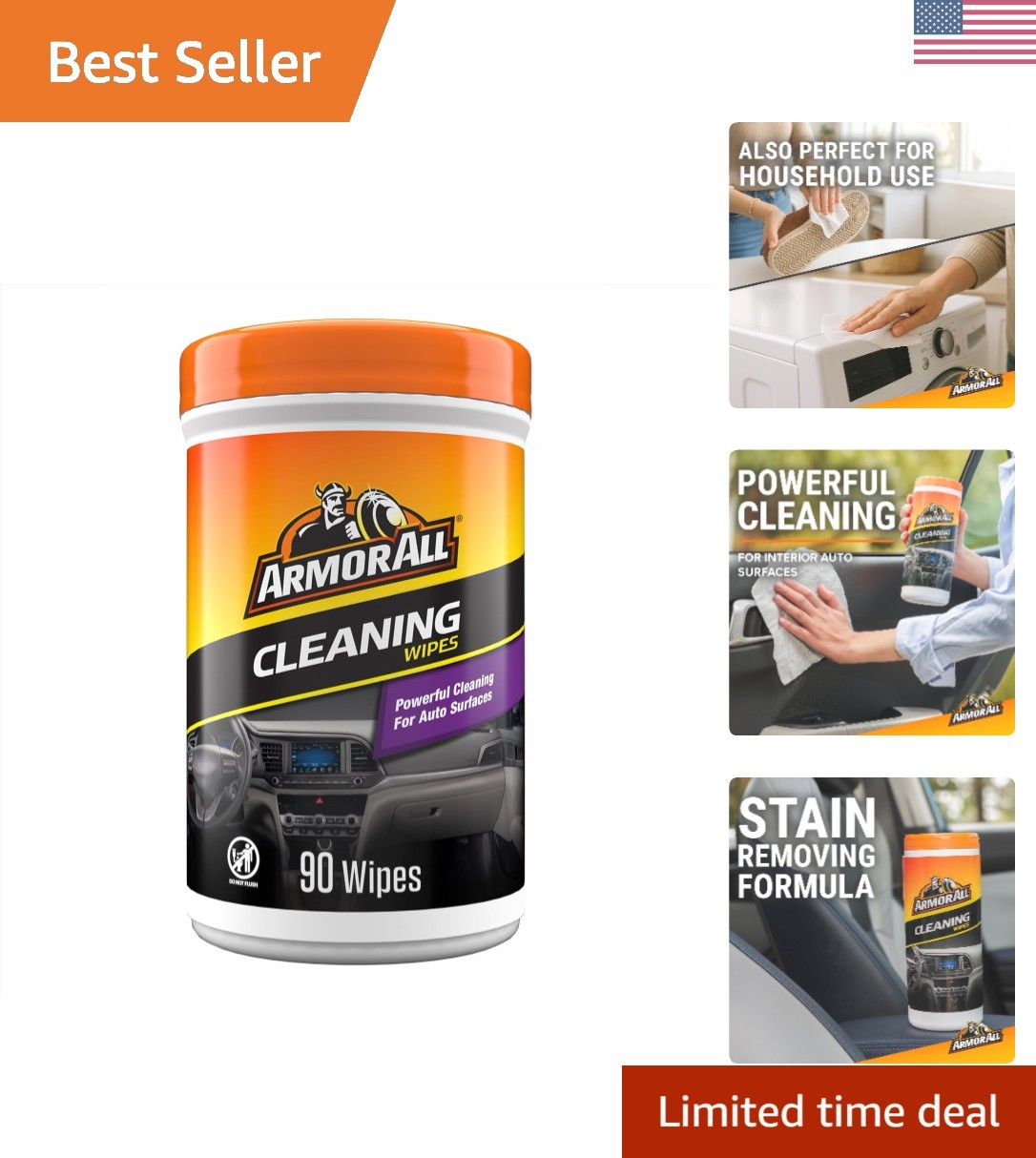 90-Count Automotive Cleaning Wipes – Perfect for Car Interior & Exterior Care