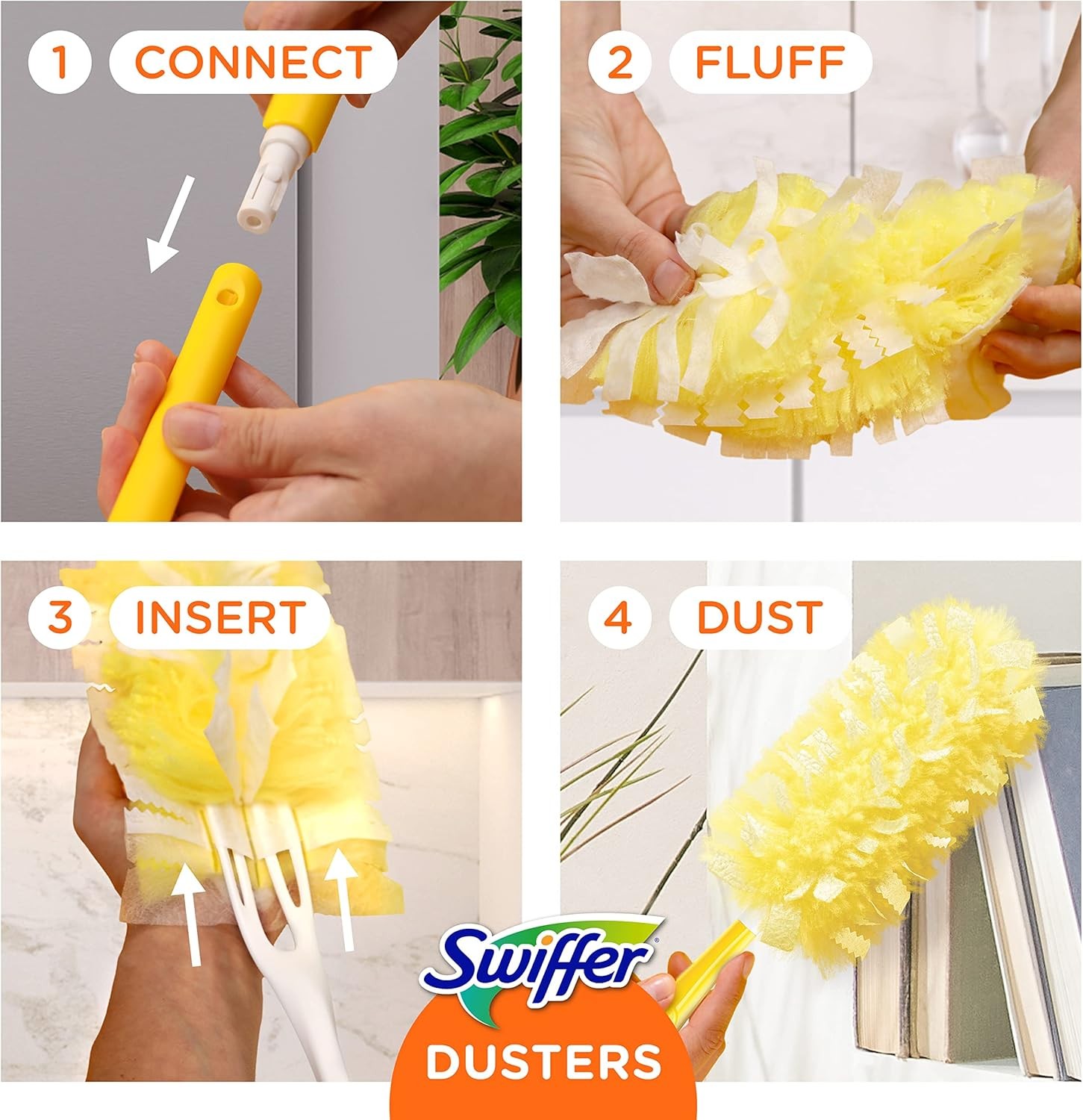 Heavy Duty Dusting Kit, Cleaning Supplies, 3 Ft Extended Handle, 1 Duster, 12 Re