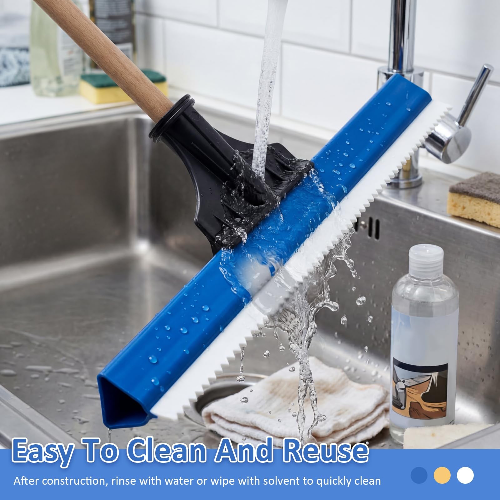 2 Pack 16 Inch Notched Epoxy Floor Squeegee 0.16in Teeth Spreader Tool