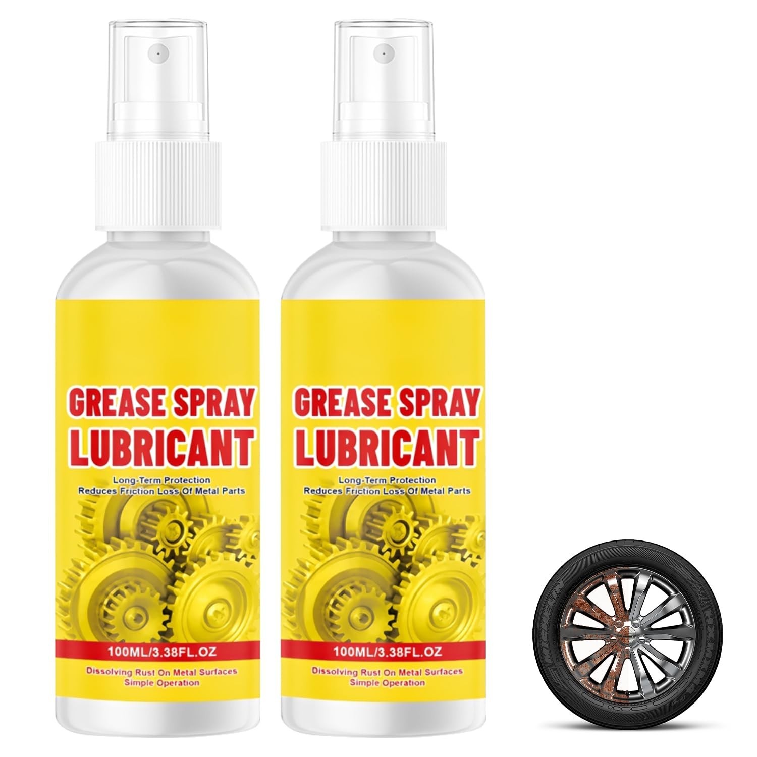 2Pcs Anti-Rust Lubricant Spray & Fast-Acting Rust Remover for Metal Care
