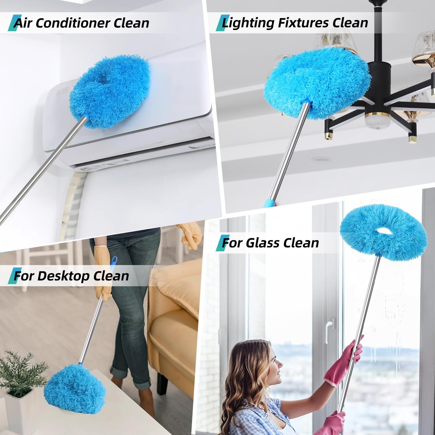 Ceiling Fan Cleaner Duster, 2 Pack Reusable Microfiber Duster with Extension …