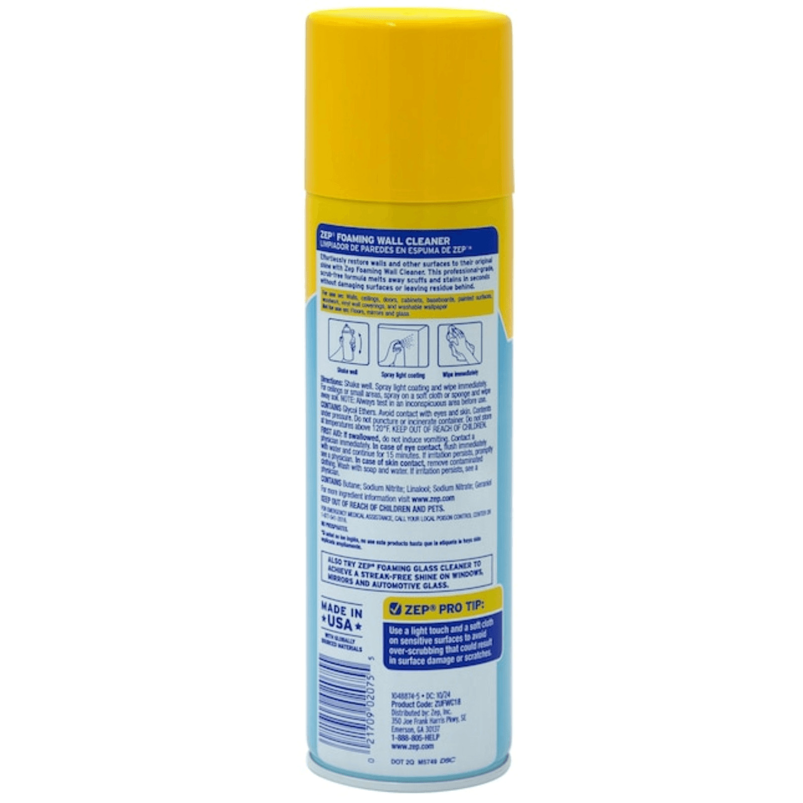 Zep Foaming Wall Cleaner Professional-Grade Scrub-Free Formula – 18 fl oz