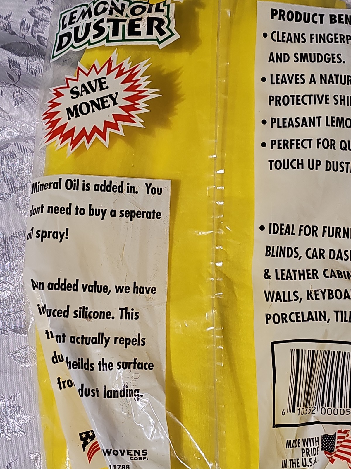 Vtg Lemon Oil Duster Sheets Redi Wipe 5 Qty In Bag