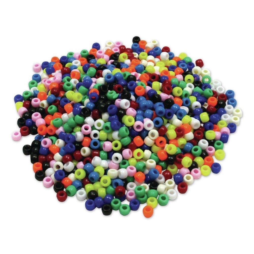 Creativity Street 3552 6 mm x 9 mm Plastic Pony Beads – Assorted (1000/Pk) New