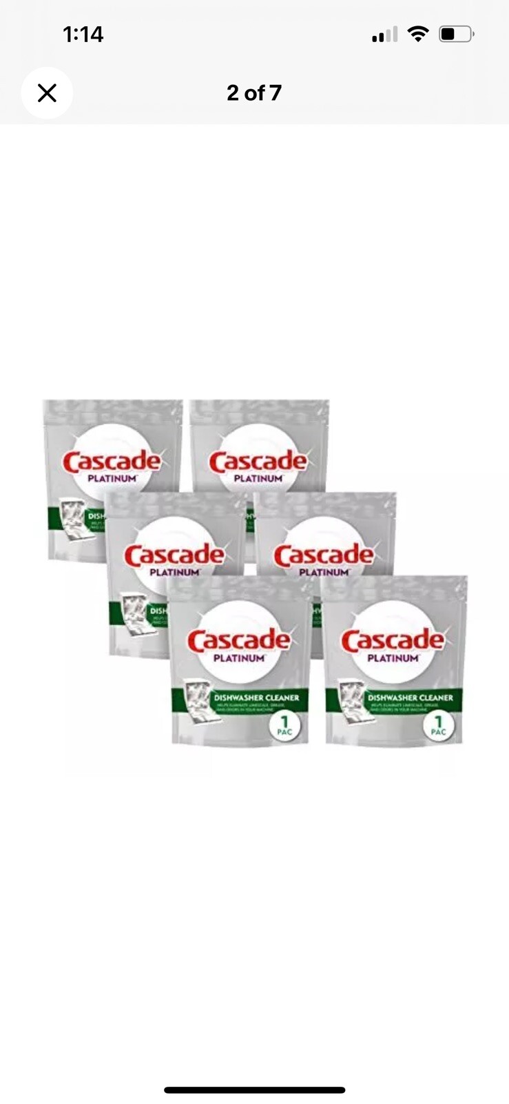Cascade Platinum Dishwasher Cleaner Pods 12 Count