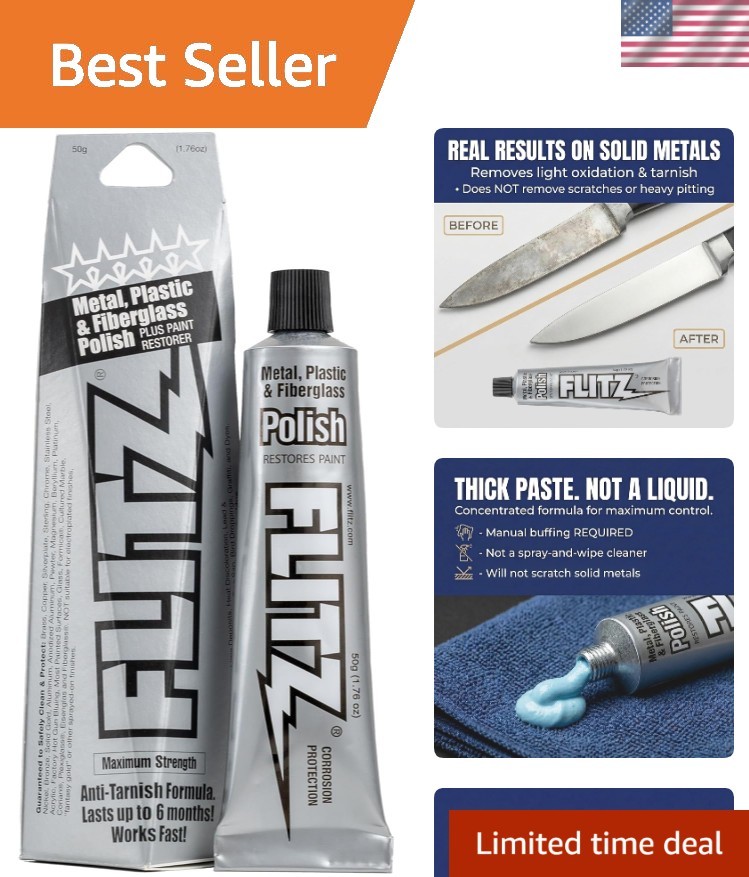 Metal Polish Paste – 1.76oz -Made Polish for Solid Chrome, Stainless Steel, &…