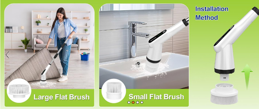 Electric Cordless Spin Scrubber Brush for Persons with Arthritis and Back Pain