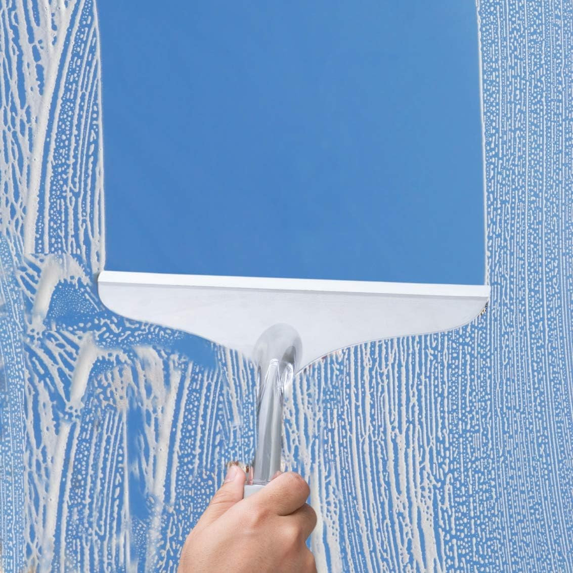 10 Inch Clear Shower Squeegee Streak Free Cleaning with Ergonomic Handle