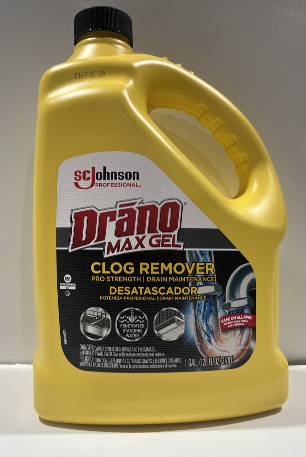 Sc Johnson Drano Max Gel Clog Remover, Pro Strength 1 Gallon 128 Oz