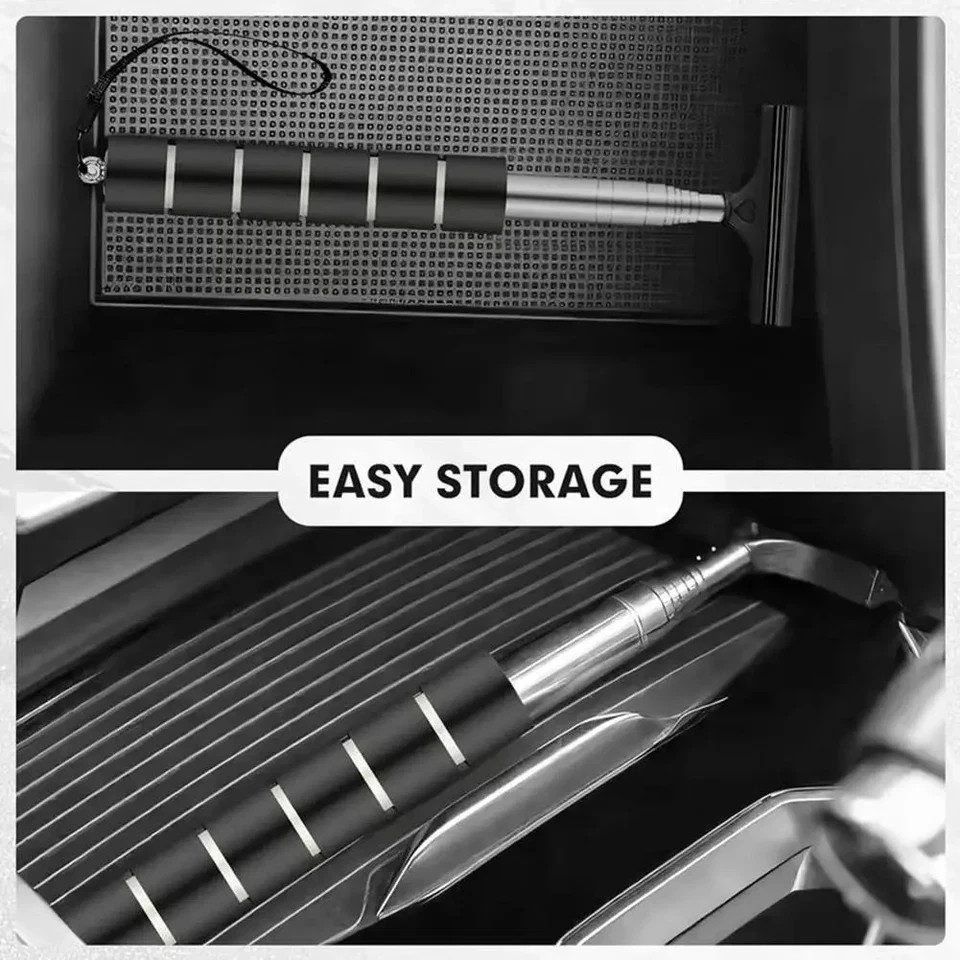 Portable Car Window Wiper Extendable Handle Glass Mirror Cleaner Cleaning Tool