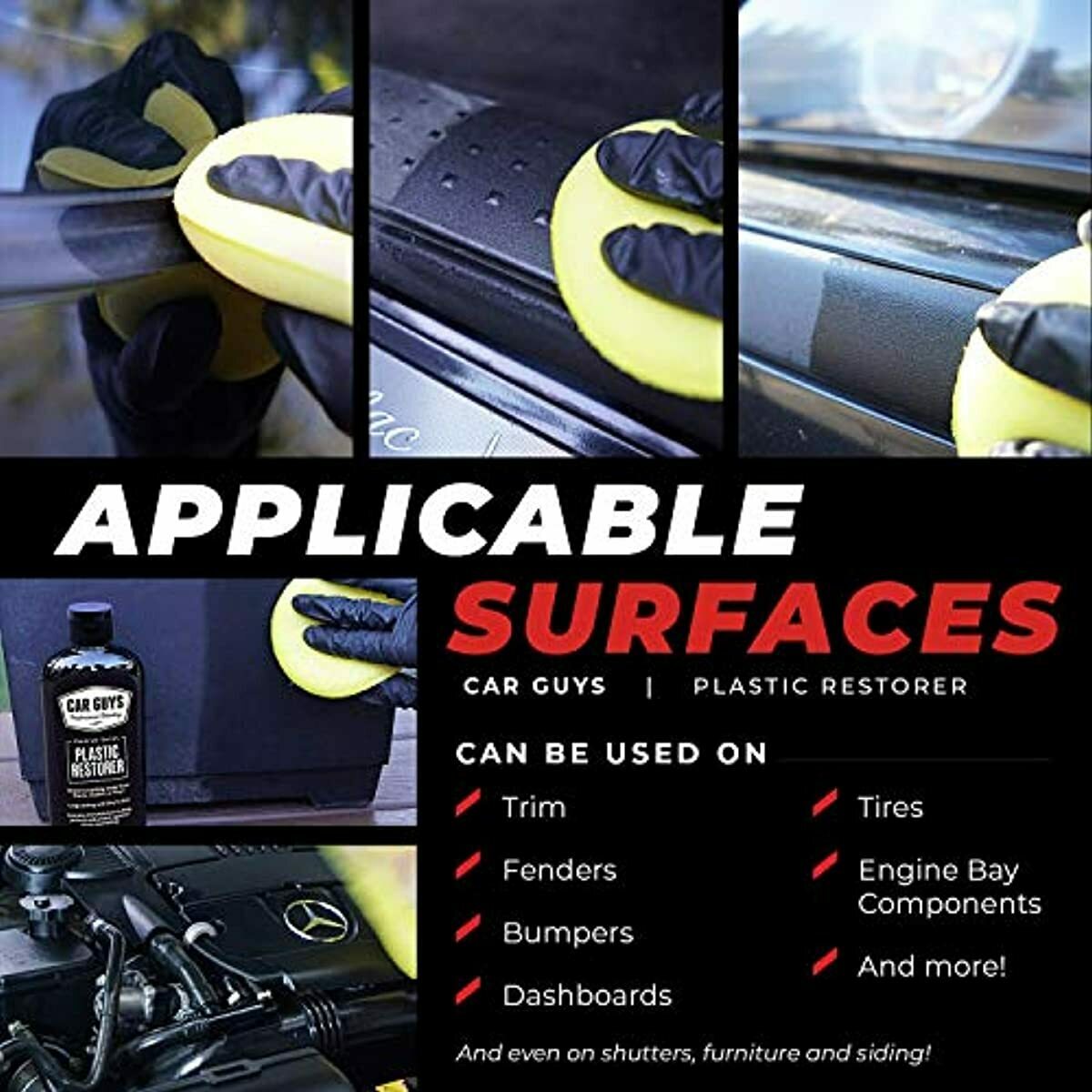 CAR GUYS Plastic Restorer Ultimate Solution to Restore Rubber, Vinyl and Plastic