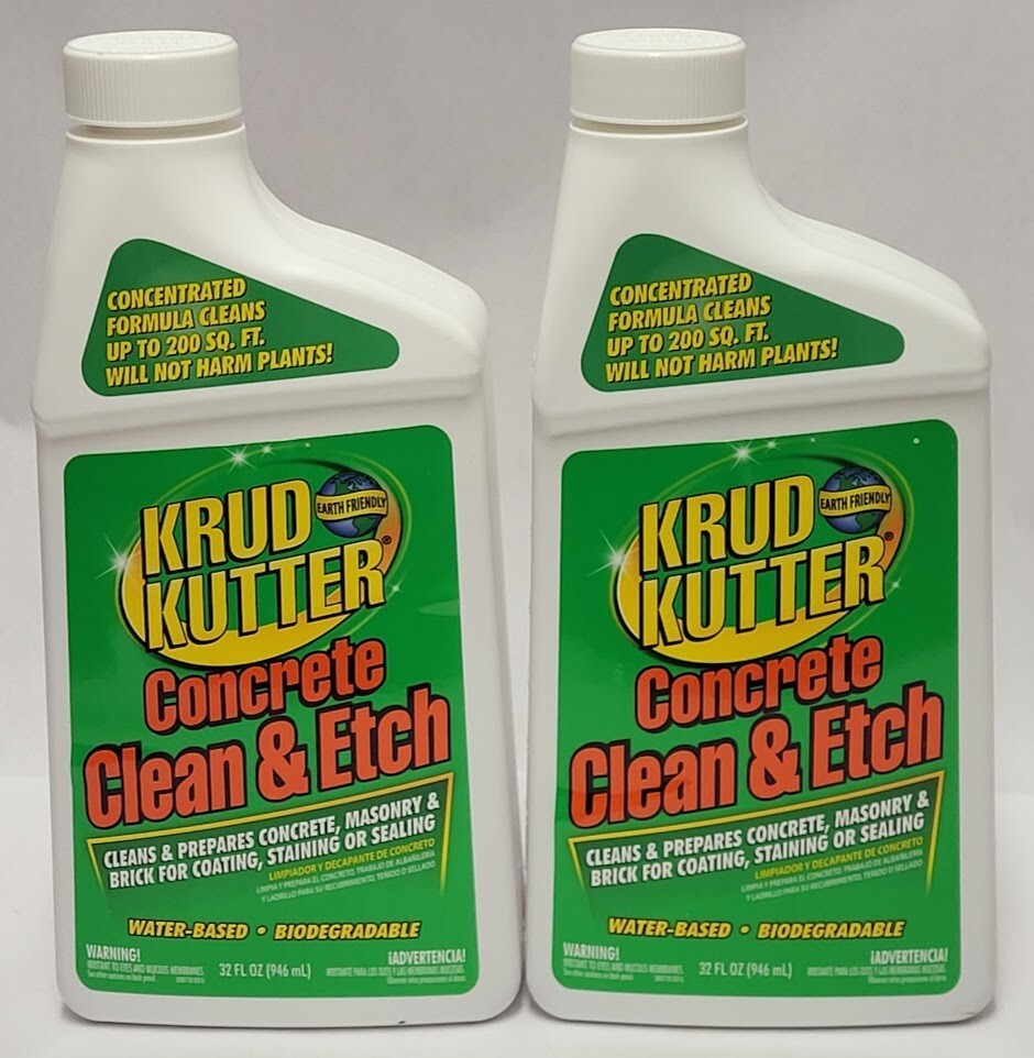 2 x Krud Kutter Concrete Masonry Clean & Etch Water-based 32 Oz Ea Biodegradable