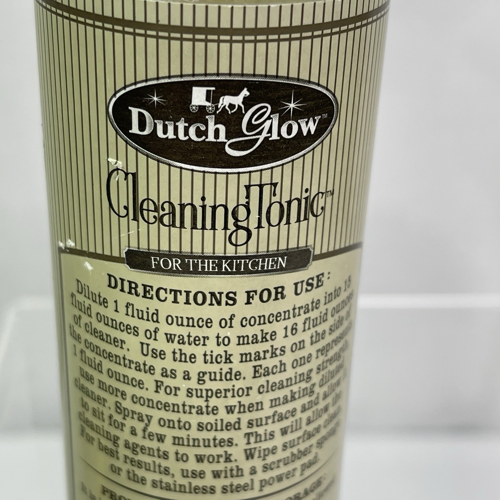Dutch Glo Cleaning Tonic Kitchen Concentrate 8 fl oz Bottle Lot of 2 NEW