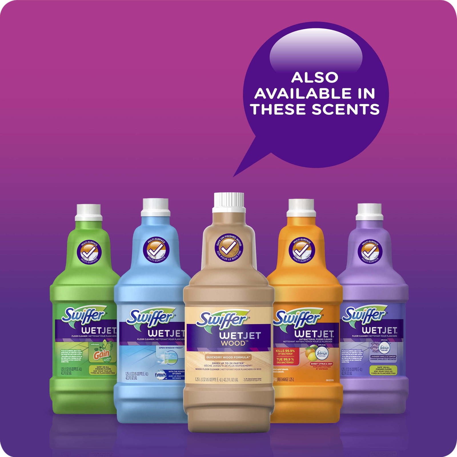 WetJet Liquid Floor Cleaner, Lavender Vanilla & Comfort, 1.25 Liter (2 Pack)