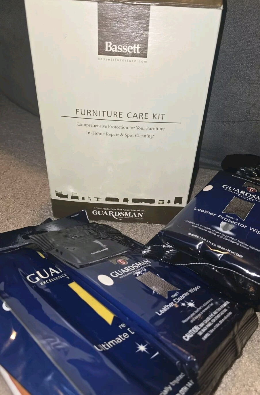 Lot of Guardsman Furniture Care Kit Fabric Leather Wood Wipes Cloth Dusting
