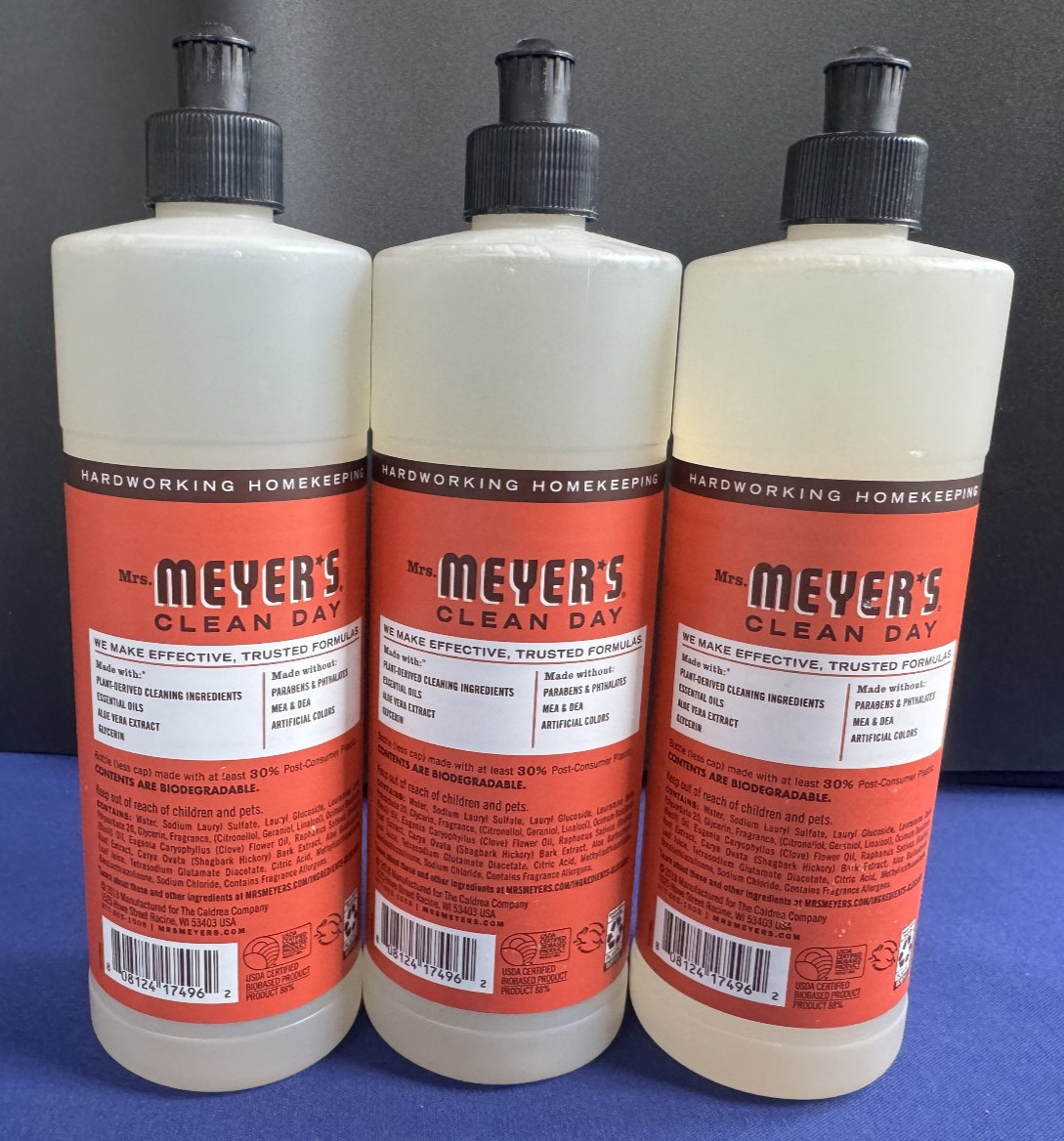 Mrs. Meyer’s Radish Scent Clean Day Dish Soap • 16 Ounce Bottle • Set of 3