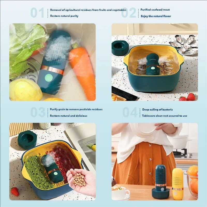 Vegetable and Fruit Cleaner Machine, Purified Waterproof Cleaning Device