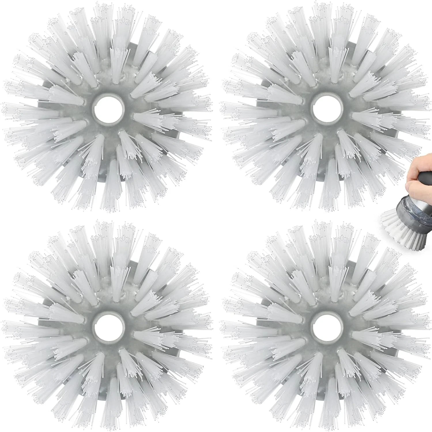 4-Pack OXO Steel Palm Brush Replacement Refills, Dish Soap Dispensing Brush Head