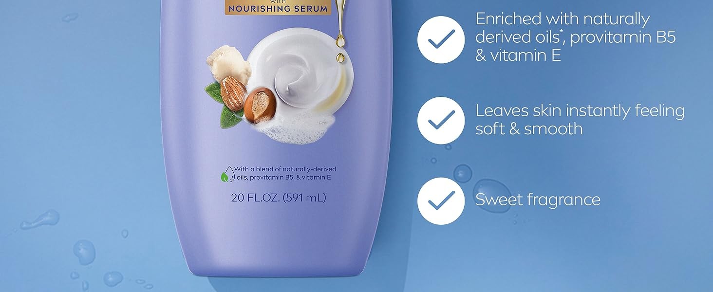 Nourishing Shea Butter Body Wash with Nourishing Serum, Body Wash for Women,