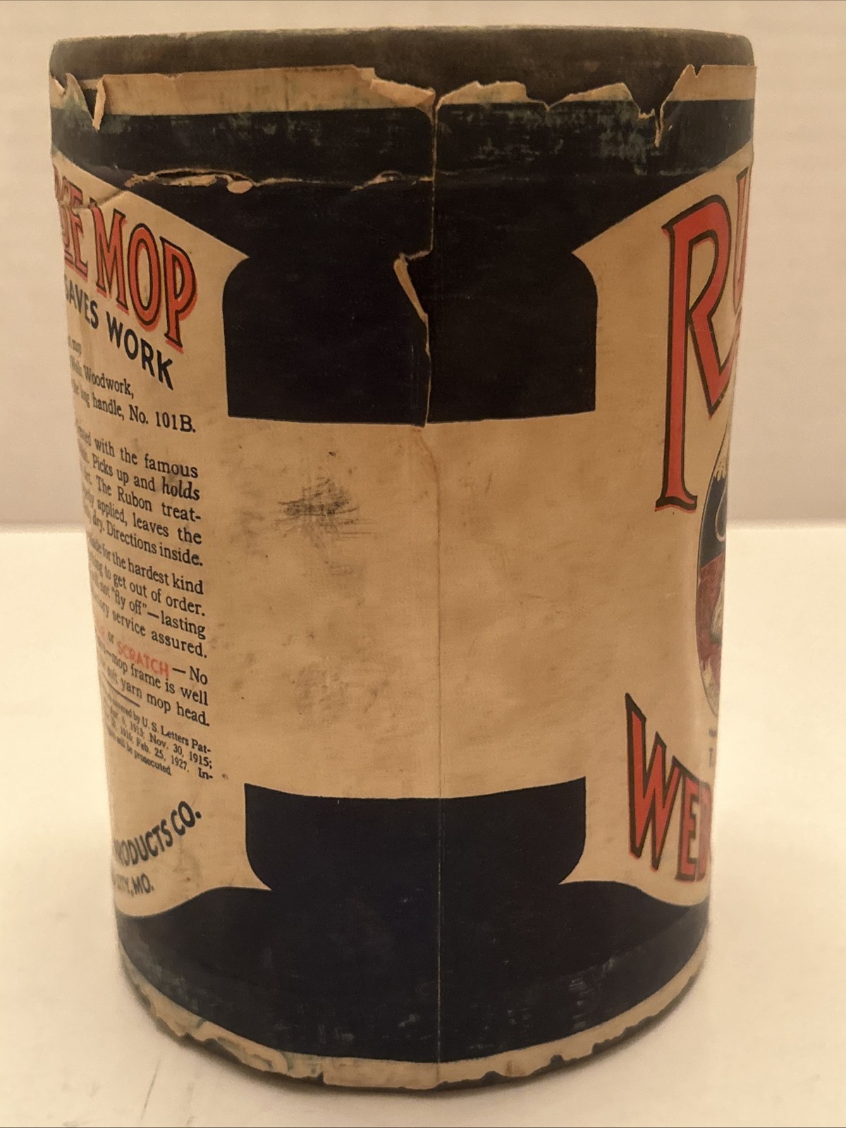 Vintage Sealed NEW Can Canister – RUBON Wedge Mop Head – TG Johnson