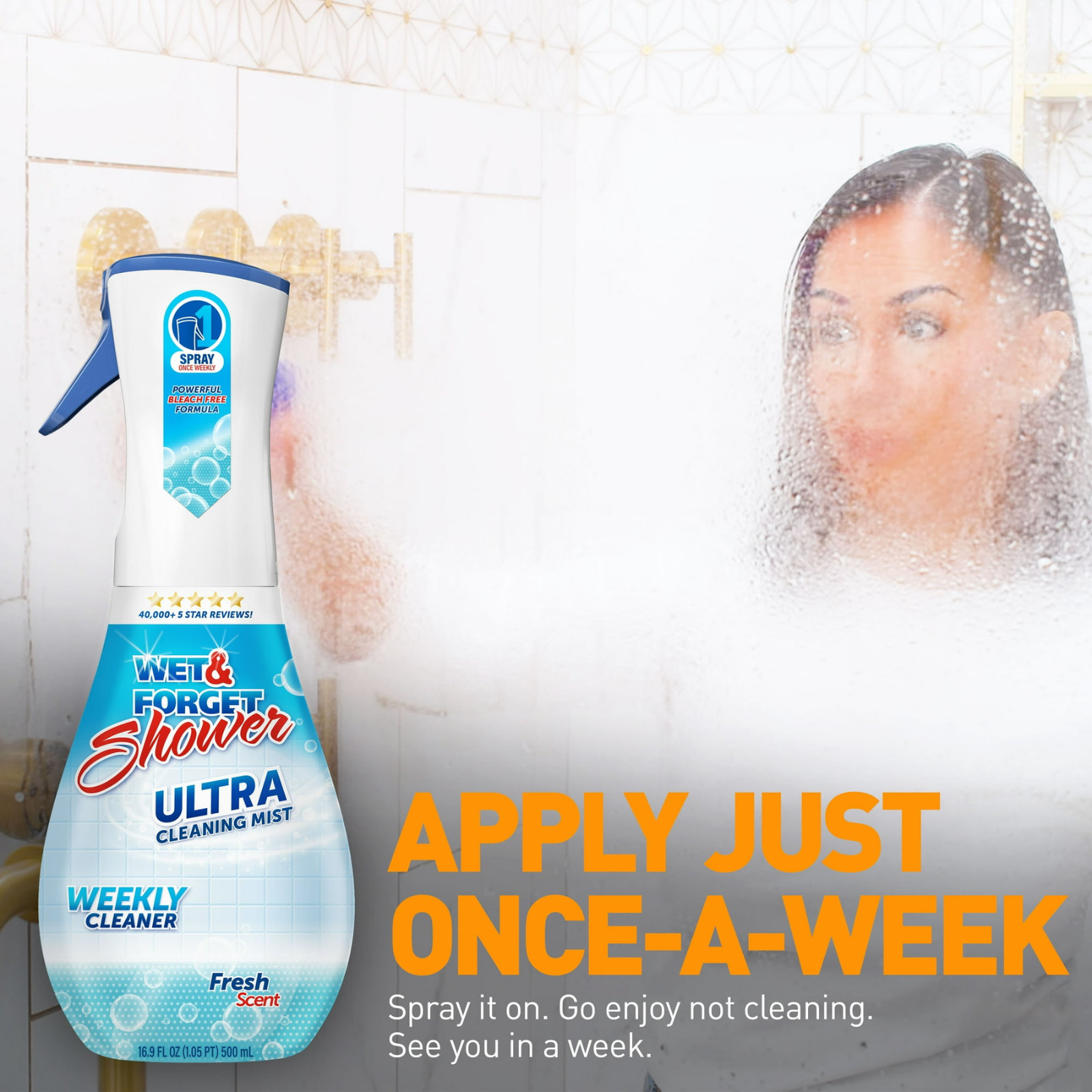 3 Pack Wet & Forget Shower Ultra Cleaning Mist Fresh Scent 16.9oz Weekly Cleaner