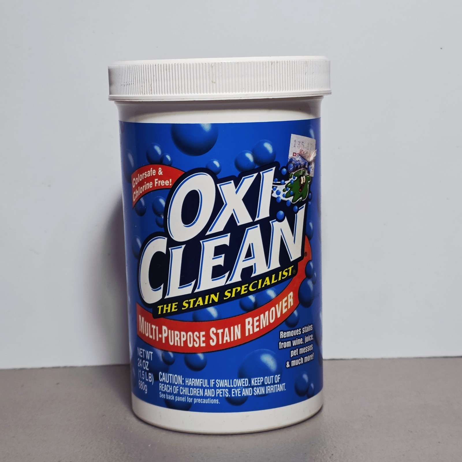 NOS OxiClean Stain Remover Powder 1.5 Lb Cleaning Laundry 2002 Orange Glo