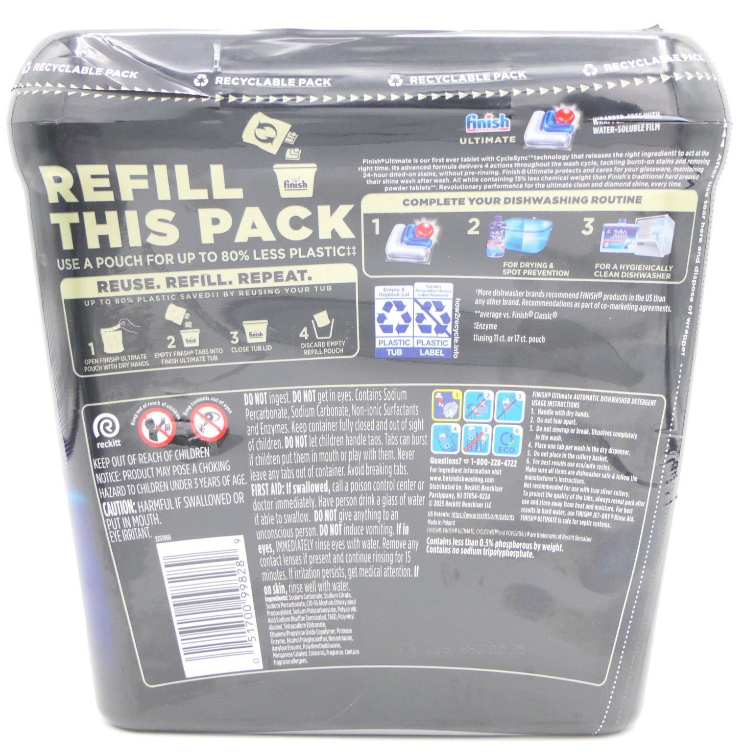 Finish Powerball Ultimate Automatic Dishwasher Detergent Tabs 2 Tubs of 38 Each