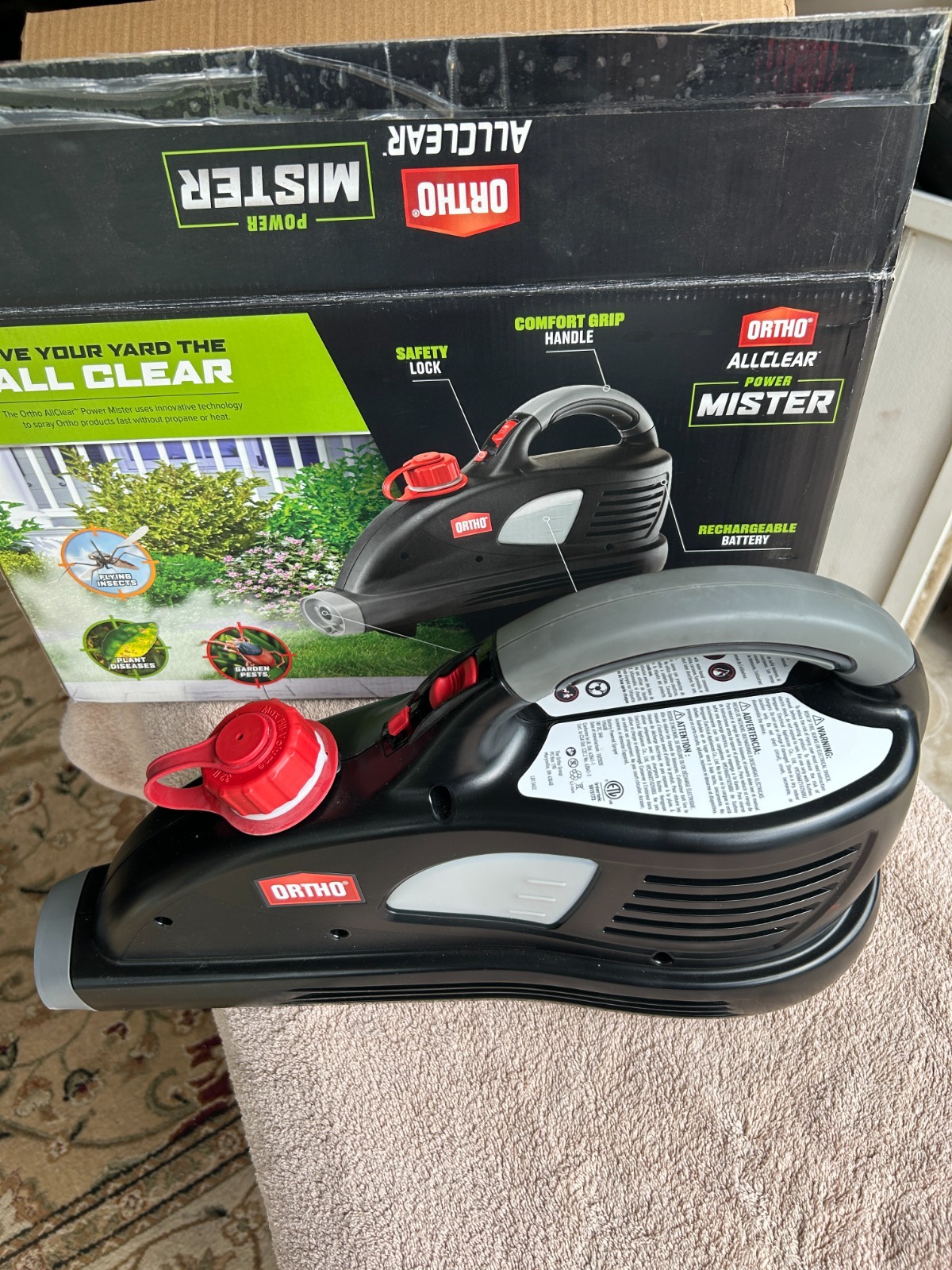 Ortho AllClear 18V Power Mister Lawn / Garden Sprayer Safer Than Propane Foggers