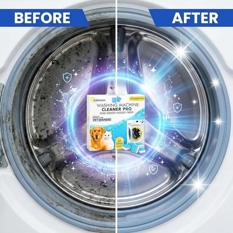 Washing Machine Cleaner Tablets 24 Count Odor Remover Fast Dissolving HE Safe US