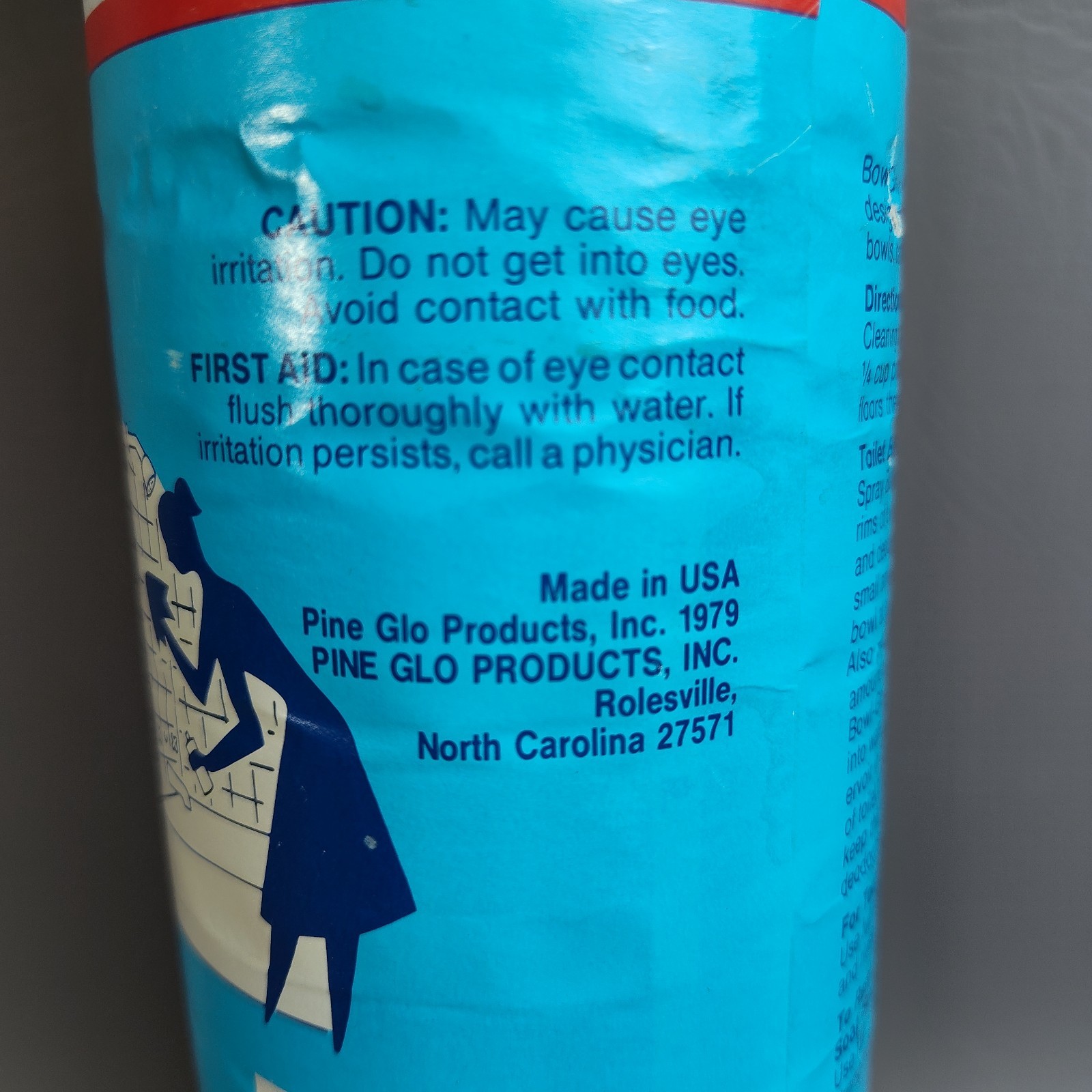 Vintage 1979 Pine Glo Bowl Glo Toilet Bowl Bathroom Cleaner Movie Prop Graphics