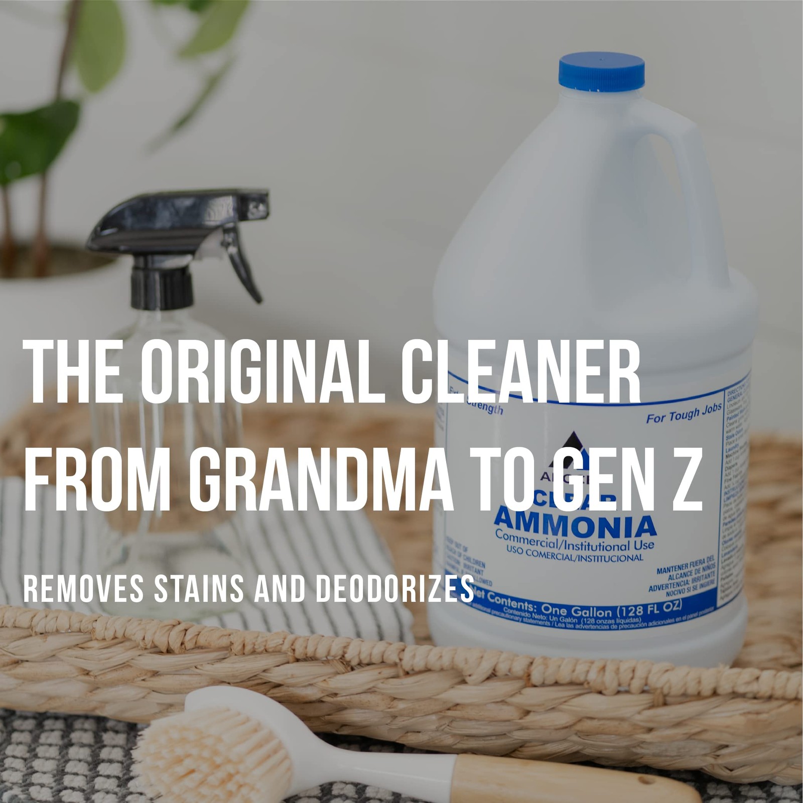 Clear Ammonia Cleaner Liquid, 2 Gallon, Multipurpose, Multi-Surface Cleaning …