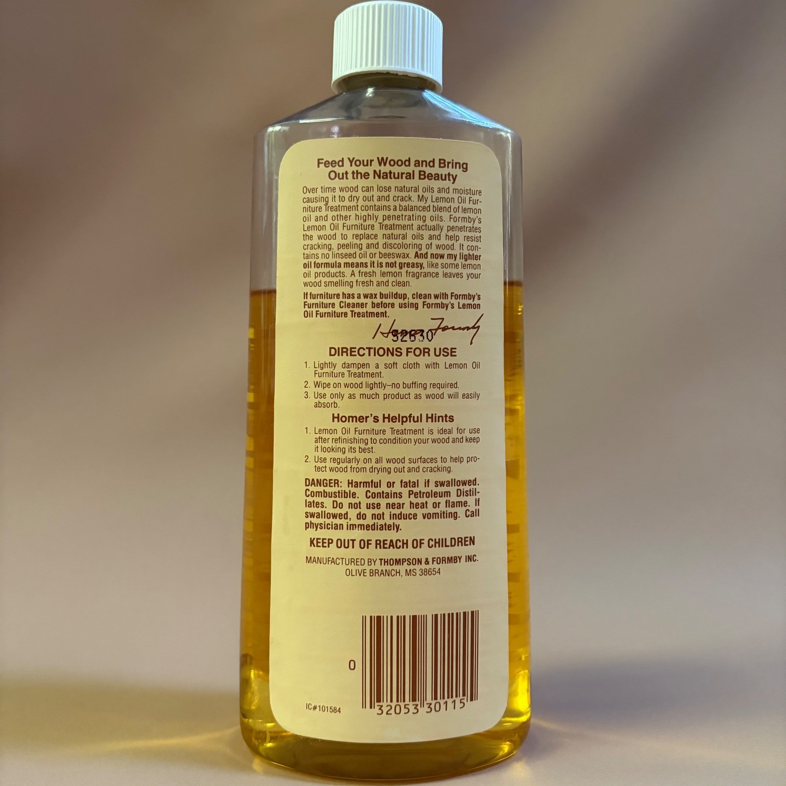 Formbys Penetrating Lemon Oil Furniture Treatment Wood Polish 16oz ~75% Full