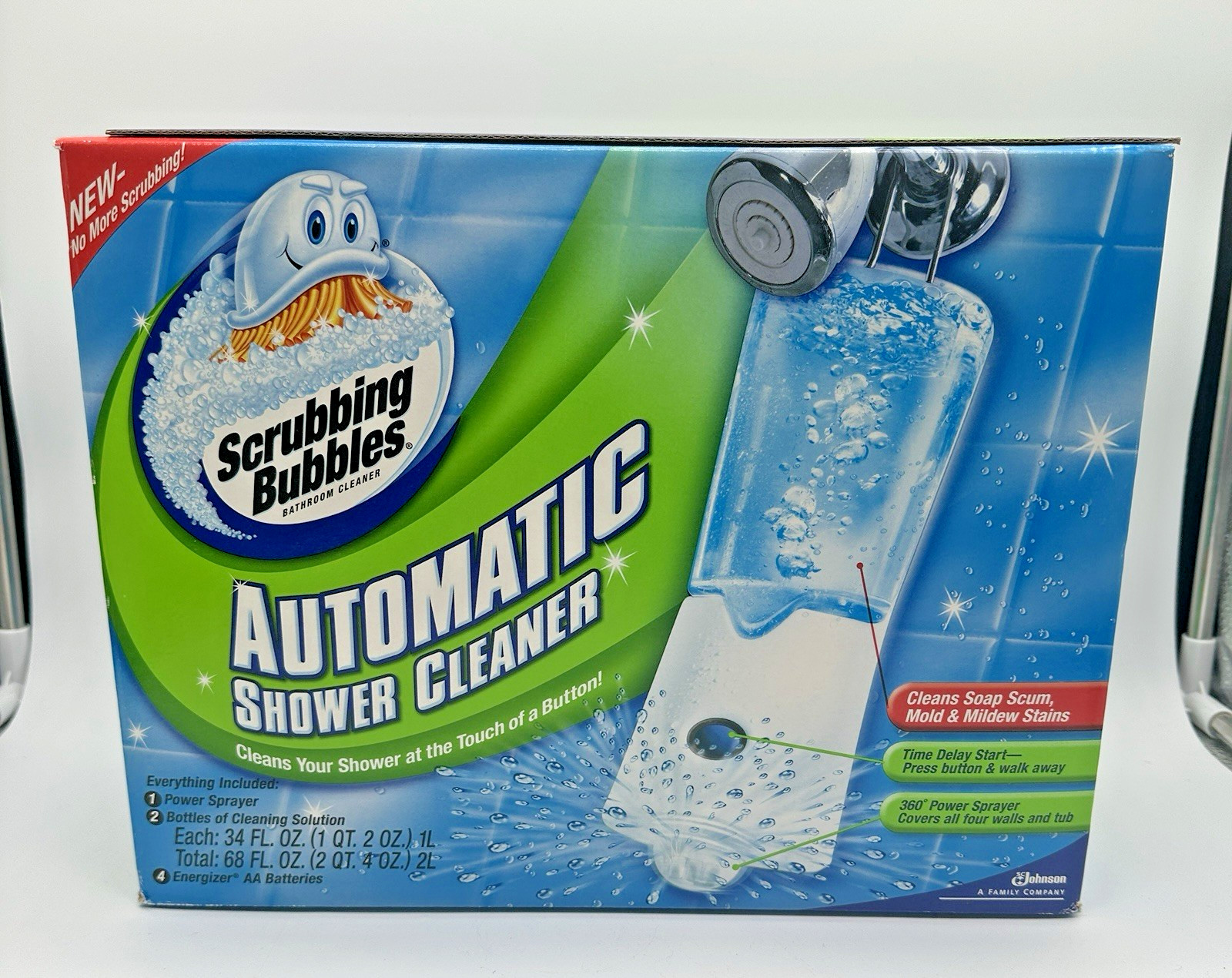 Scrubbing Bubbles Automatic Shower Cleaner Kit w/ 3 Bottles Solution New Sealed