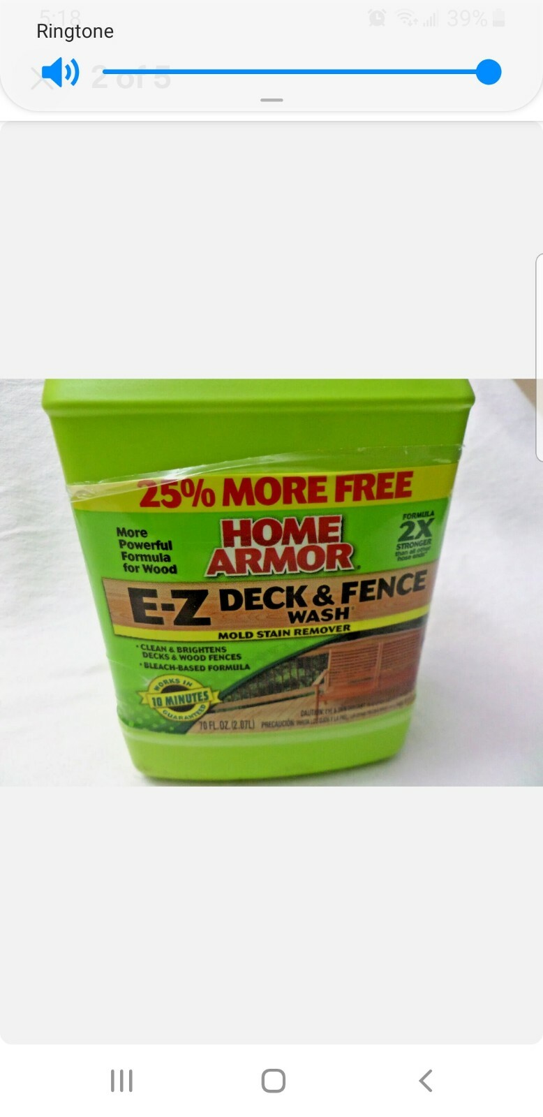 70 oz. E-Z Deck and Fence Wash Mold and Mildew Remover 25% more than 64Oz