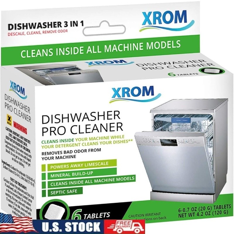 Dishwasher Cleaner Tablets 3 in 1 Deodorizer Descaler Safe Natural Ingredients