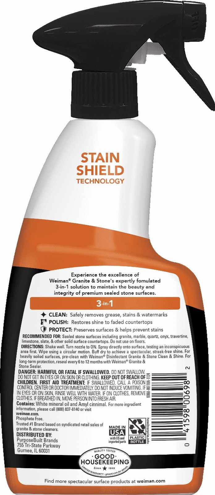 Countertop Cleaner Polish Protect Granite Stone 3 in 1 Durable Surface Formula