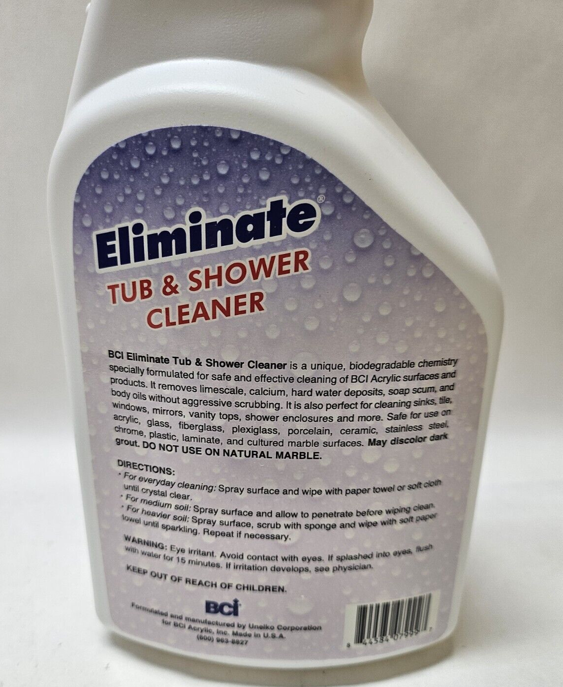 BCI Eliminate for BCI Acrylic Bathtubs, Showers and Surrounds 32oz Cleaner