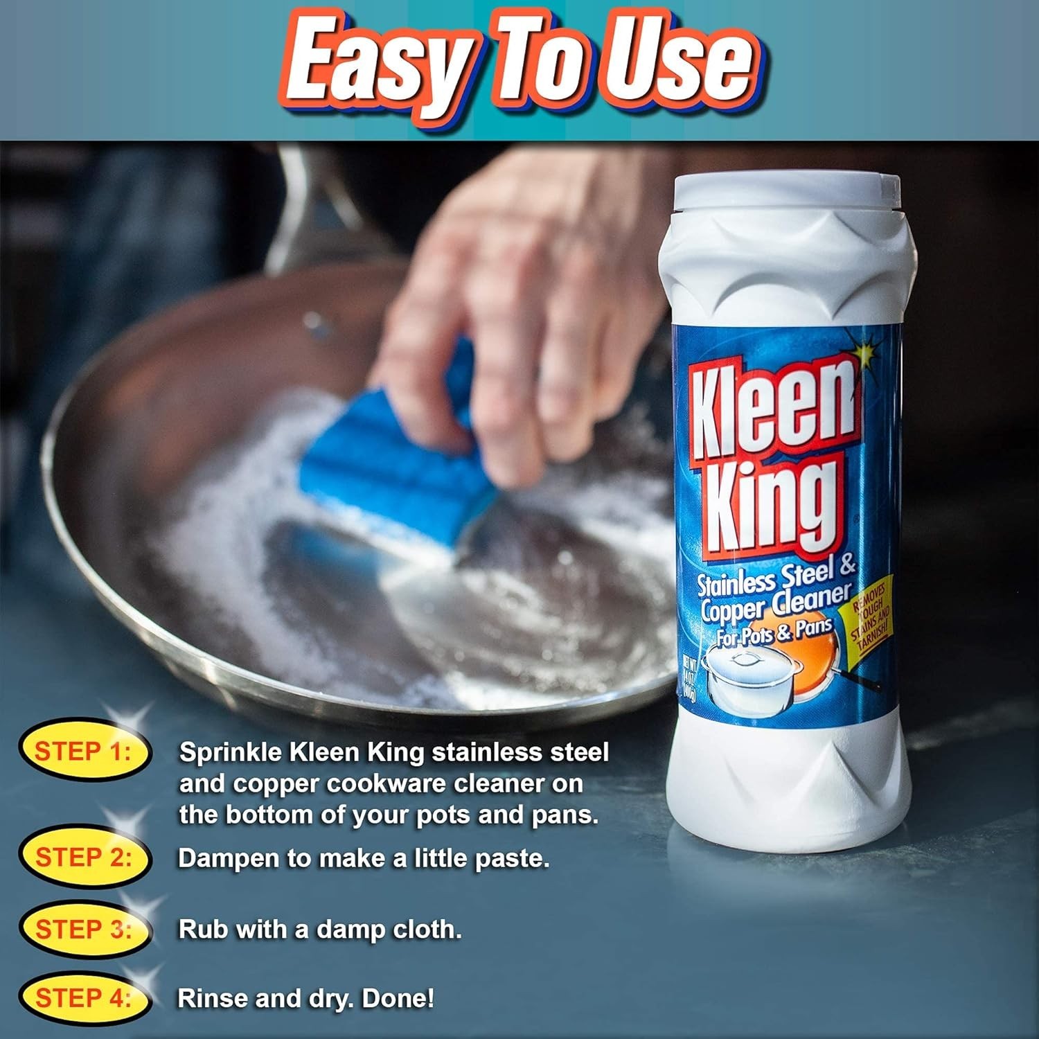 Stainless Steel Cookware Cleaner and Copper Cleaner Removes Stains and Tarnish