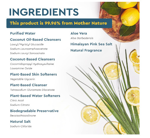 Puracy Natural Dish Soap Refill – Skin-Softening Plant-Based Liquid Dishwashing