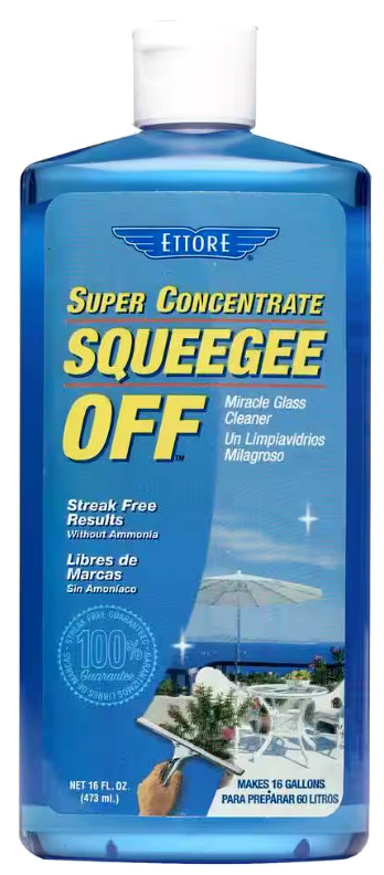 Ettore Squeegee Off Miracle Glass Cleaner Super Concentrate Makes 16 Gal – 16 oz