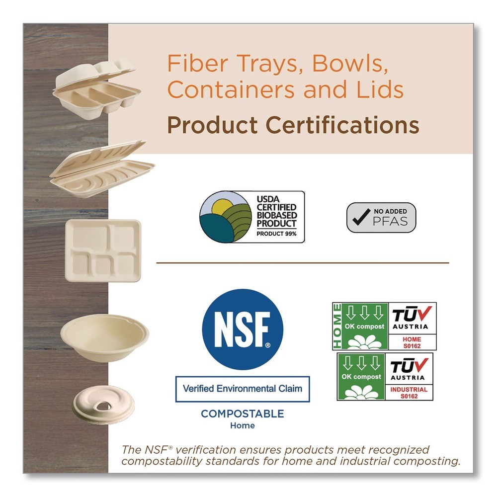 World Centric TRSC1418LF 18 x 14 x 1 PLA Lined PFAS-Free Fiber Tray (100/CT) New