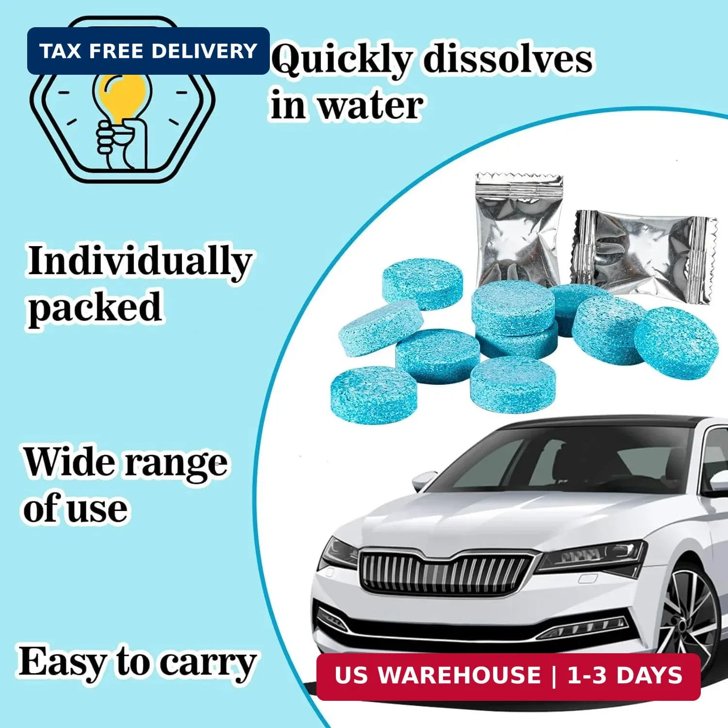 Sukh Car Windshield Washer Tablets – Washer Fluid Tablets Glass Cleaner Concentr
