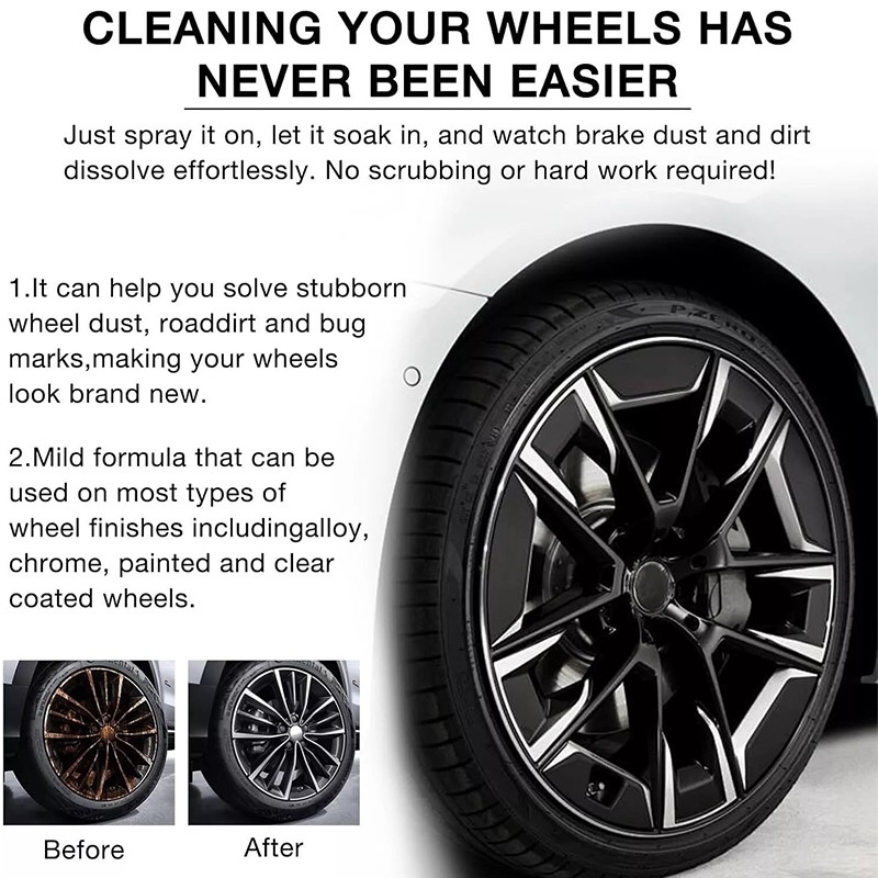 3X Heavy-Duty Wheel Cleaner, Water Spot Remover for Car,Glass Cleaner
